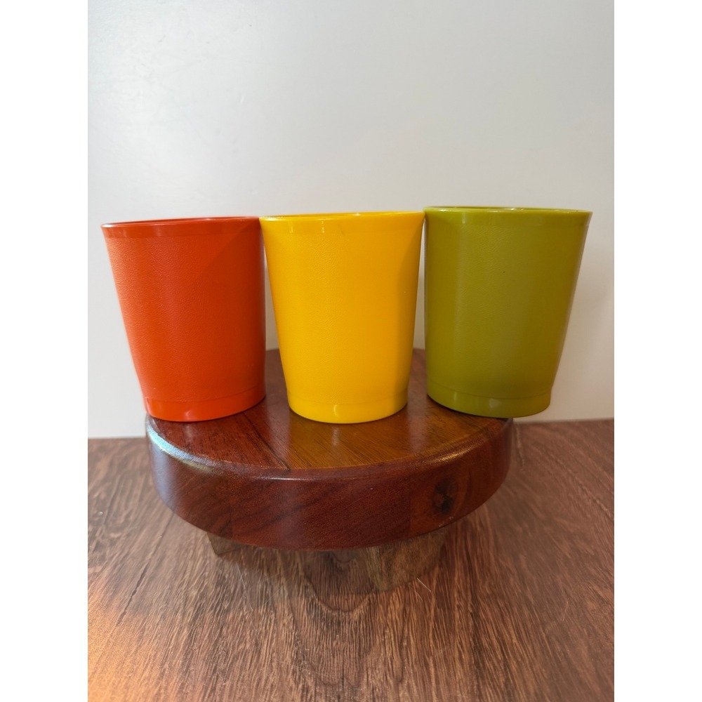Vintage 1970s Tupperware Tumblers Fall Colors Set of 3